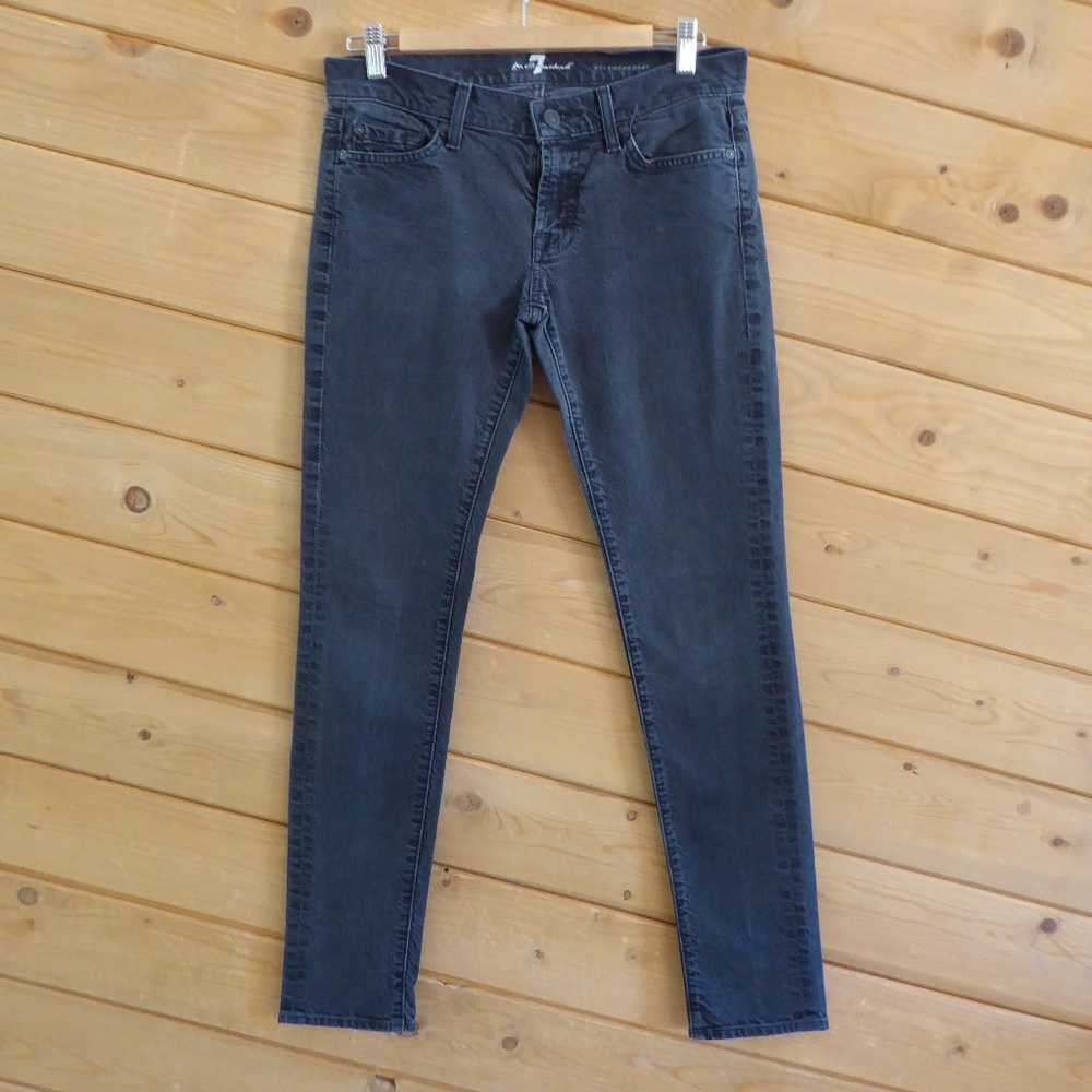 7 for All Mankind "Roxanne" Blue Gray Skinny Slim Jeans Size 28